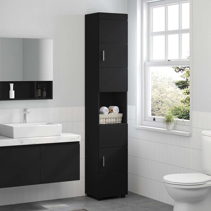 Set di Armadi da Bagno TULUM Nero 37 x 31,5 x 203 cm | homemem39