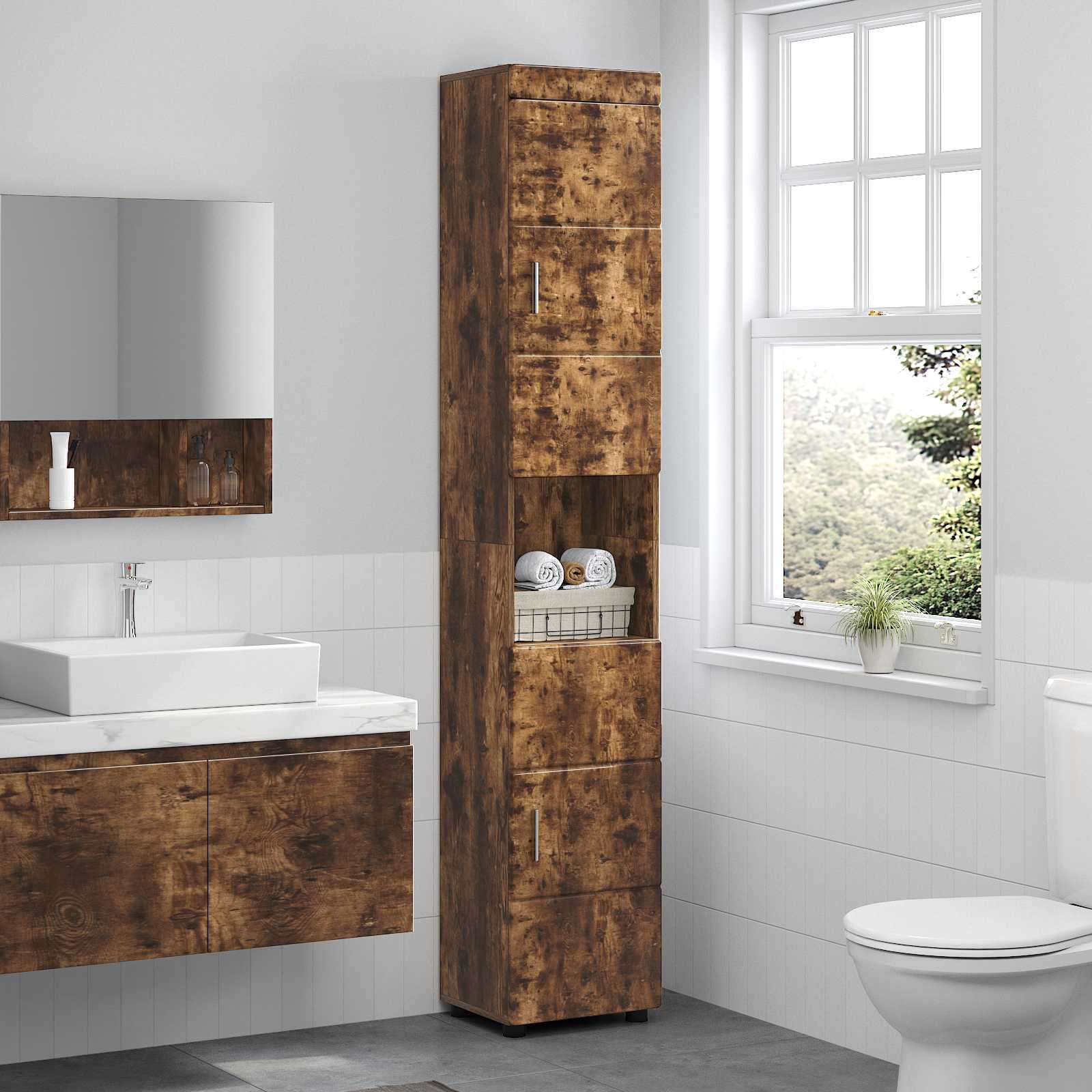 Set di Armadi da Bagno TULUM Rovere fumé 37 x 31,5 x 203 cm | homemem39