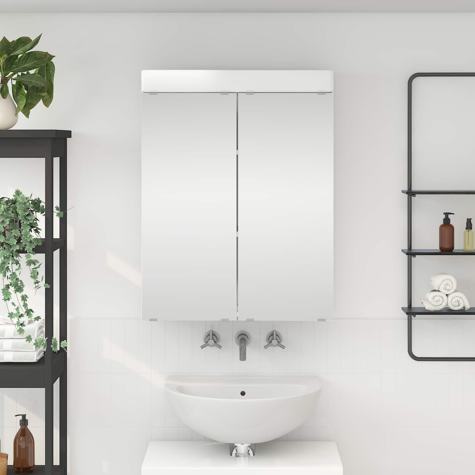Mobiletto per specchio da bagno TULUM Bianco Lucido | homemem39