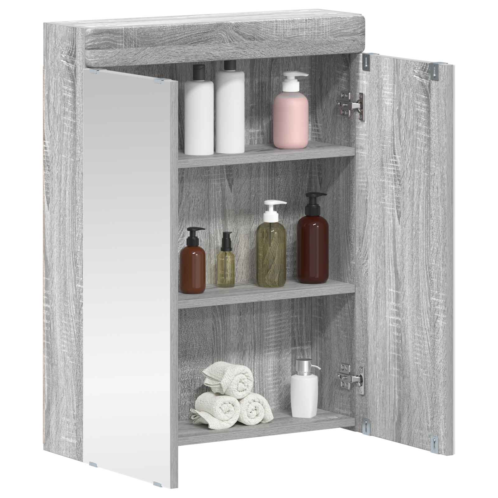 Mobiletto per specchio da bagno TULUM Grigio Sonoma | homemem39