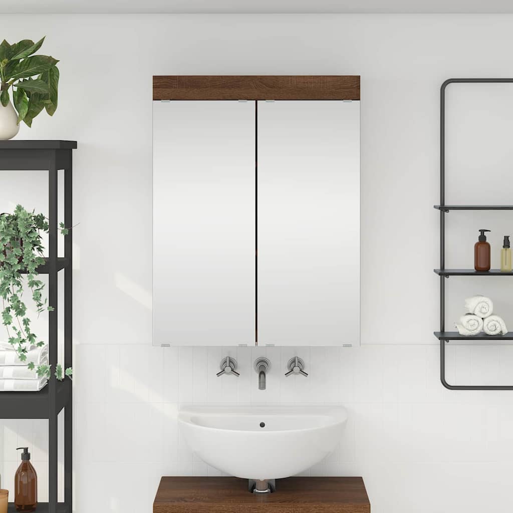Mobiletto per specchio da bagno TULUM Rovere Marrone | homemem39