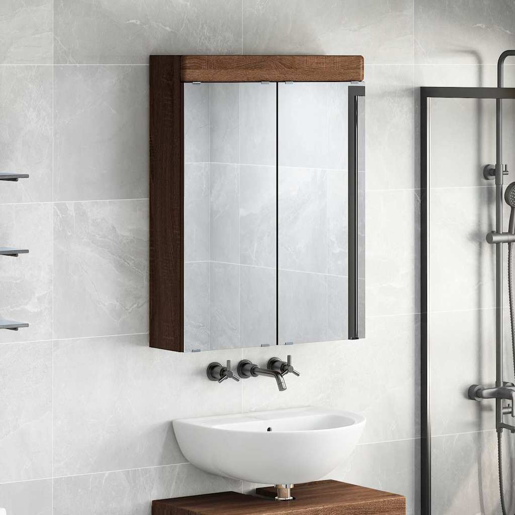 Mobiletto per specchio da bagno TULUM Rovere Marrone | homemem39