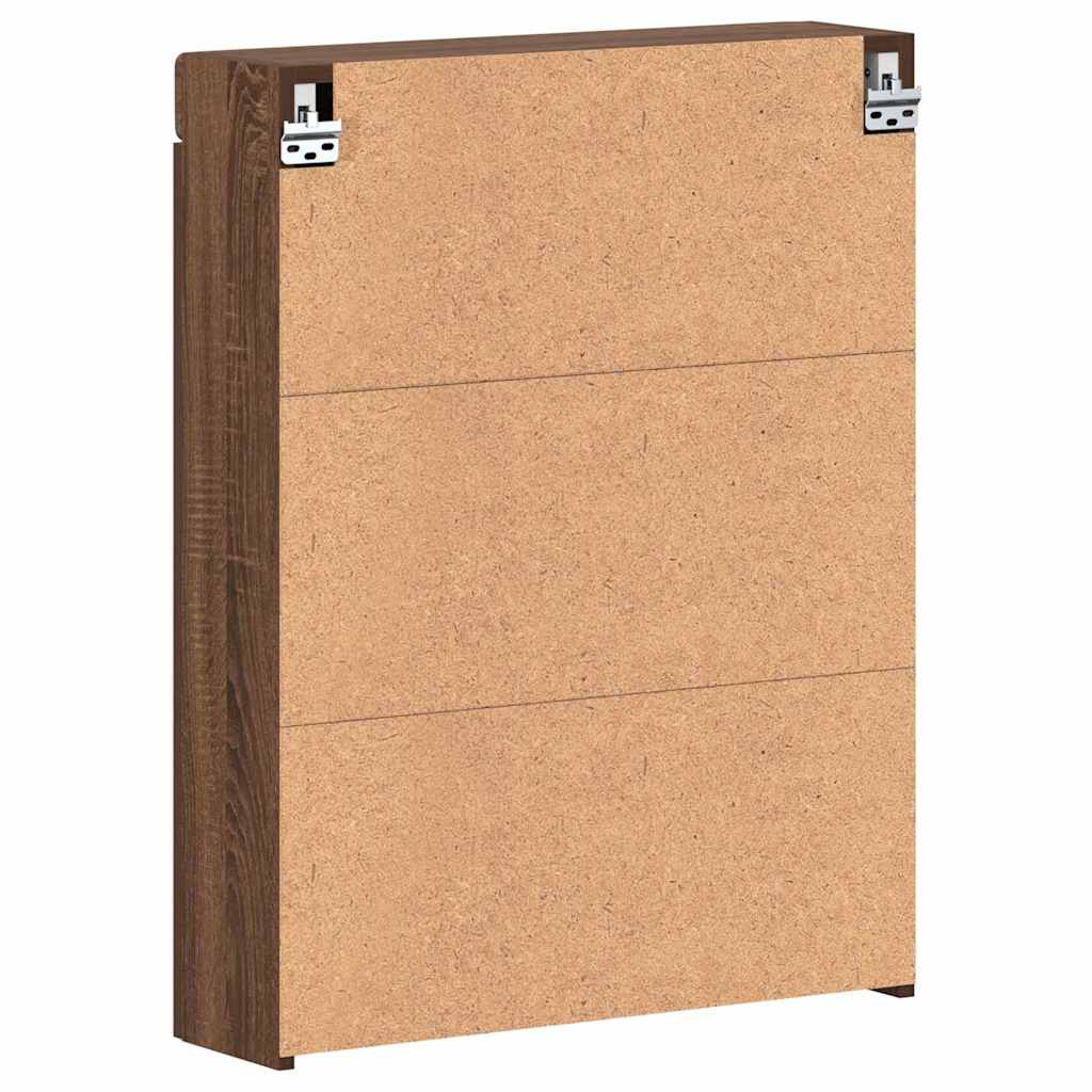 Mobiletto per specchio da bagno TULUM Rovere Marrone | homemem39