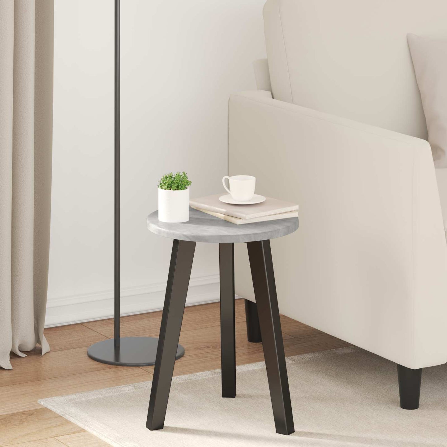 Piano del tavolo Grigio cemento Ø 30 x 1,5 cm Legno multistrato