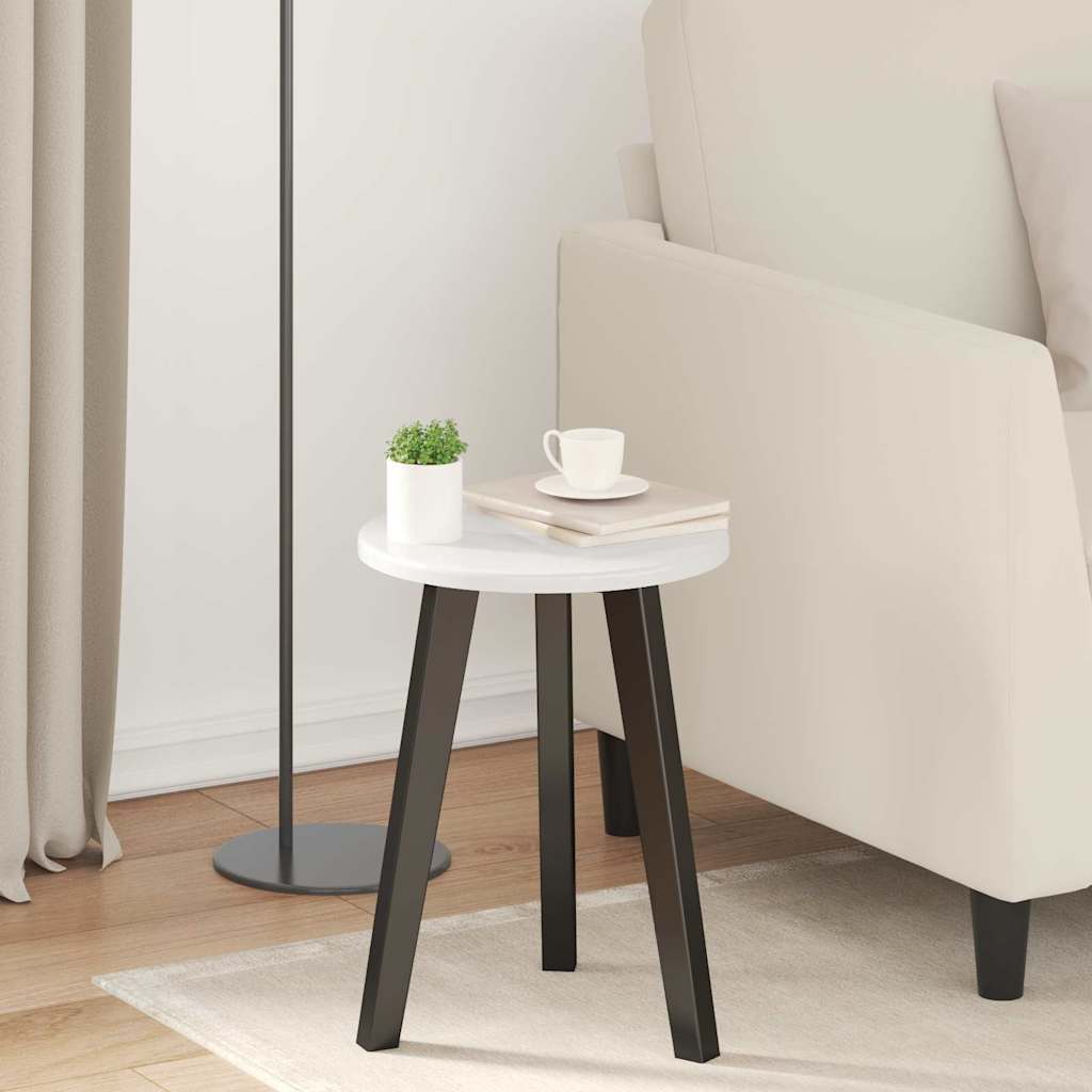 Piano del tavolo Bianco lucido Ø 30 x 1,5 cm Legno multistrato | homemem39