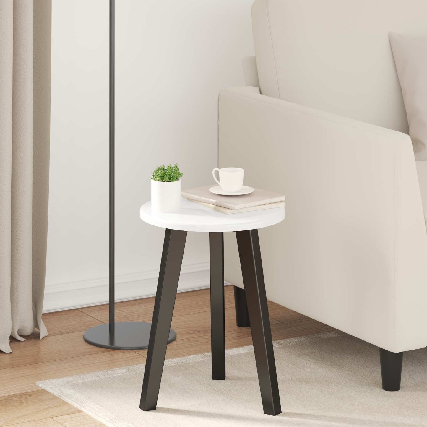 Piano del tavolo Bianco lucido Ø 30 x 1,5 cm Legno multistrato