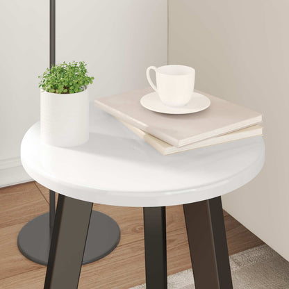 Piano del tavolo Bianco lucido Ø 30 x 1,5 cm Legno multistrato