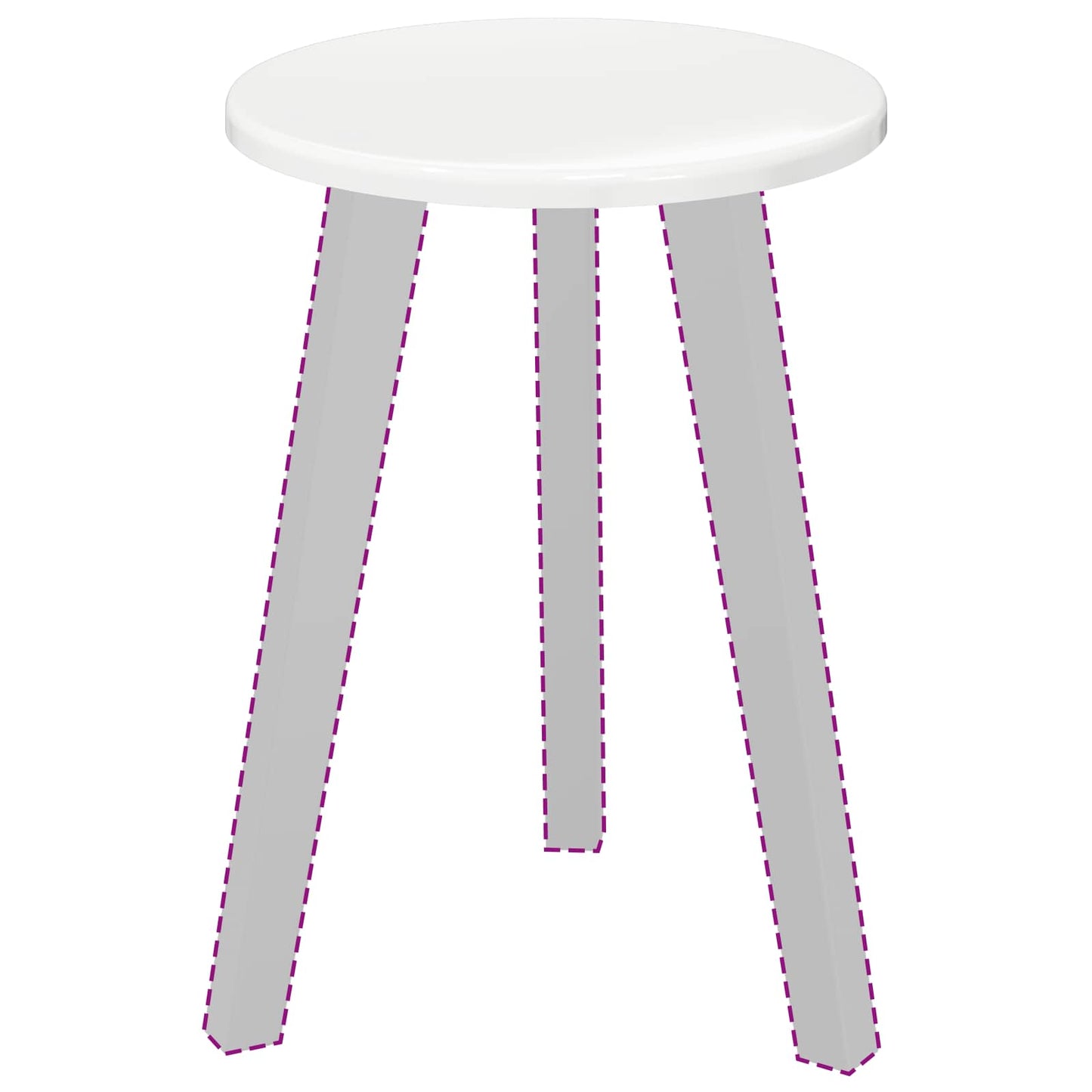 Piano del tavolo Bianco lucido Ø 30 x 1,5 cm Legno multistrato