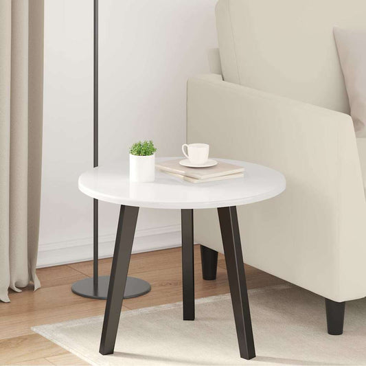 Piano del tavolo Bianco lucido Ø 50 x 1,5 cm Legno multistrato