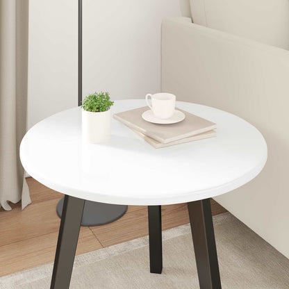 Piano del tavolo Bianco lucido Ø 50 x 1,5 cm Legno multistrato