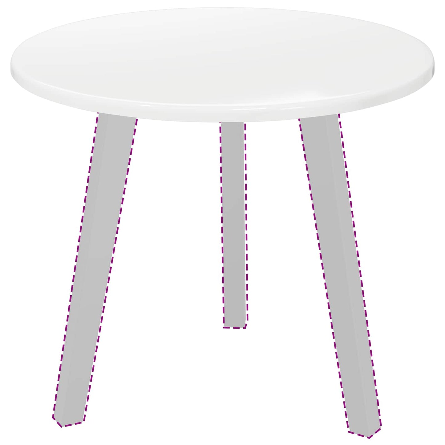 Piano del tavolo Bianco lucido Ø 50 x 1,5 cm Legno multistrato