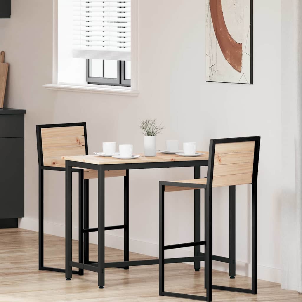 tavolo Naturale 100 x 50 x 77 cm Legno ingegnerizzato e acciaio | homemem39