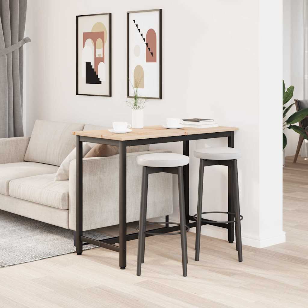 tavolo Naturale 100 x 50 x 77 cm Legno ingegnerizzato e acciaio | homemem39
