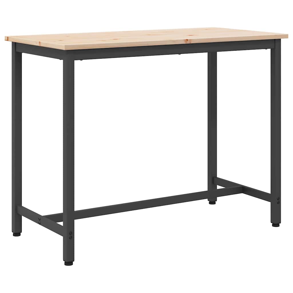 tavolo Naturale 100 x 50 x 77 cm Legno ingegnerizzato e acciaio | homemem39