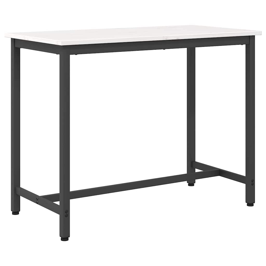 tavolo Bianco 100 x 50 x 77 cm Legno ingegnerizzato e acciaio | homemem39