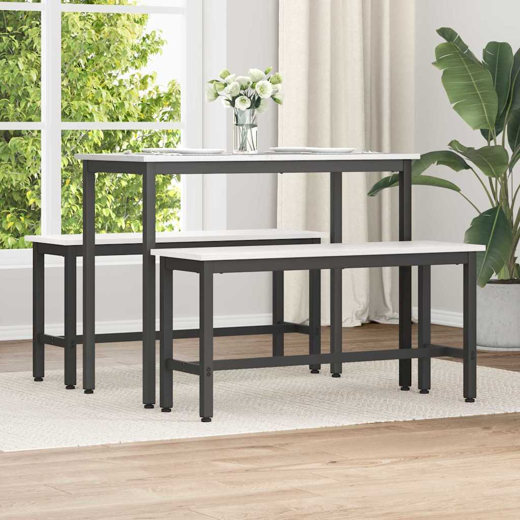 Panchina da pranzo 2 pcs Bianco 100 x 32,5 x 49 cm