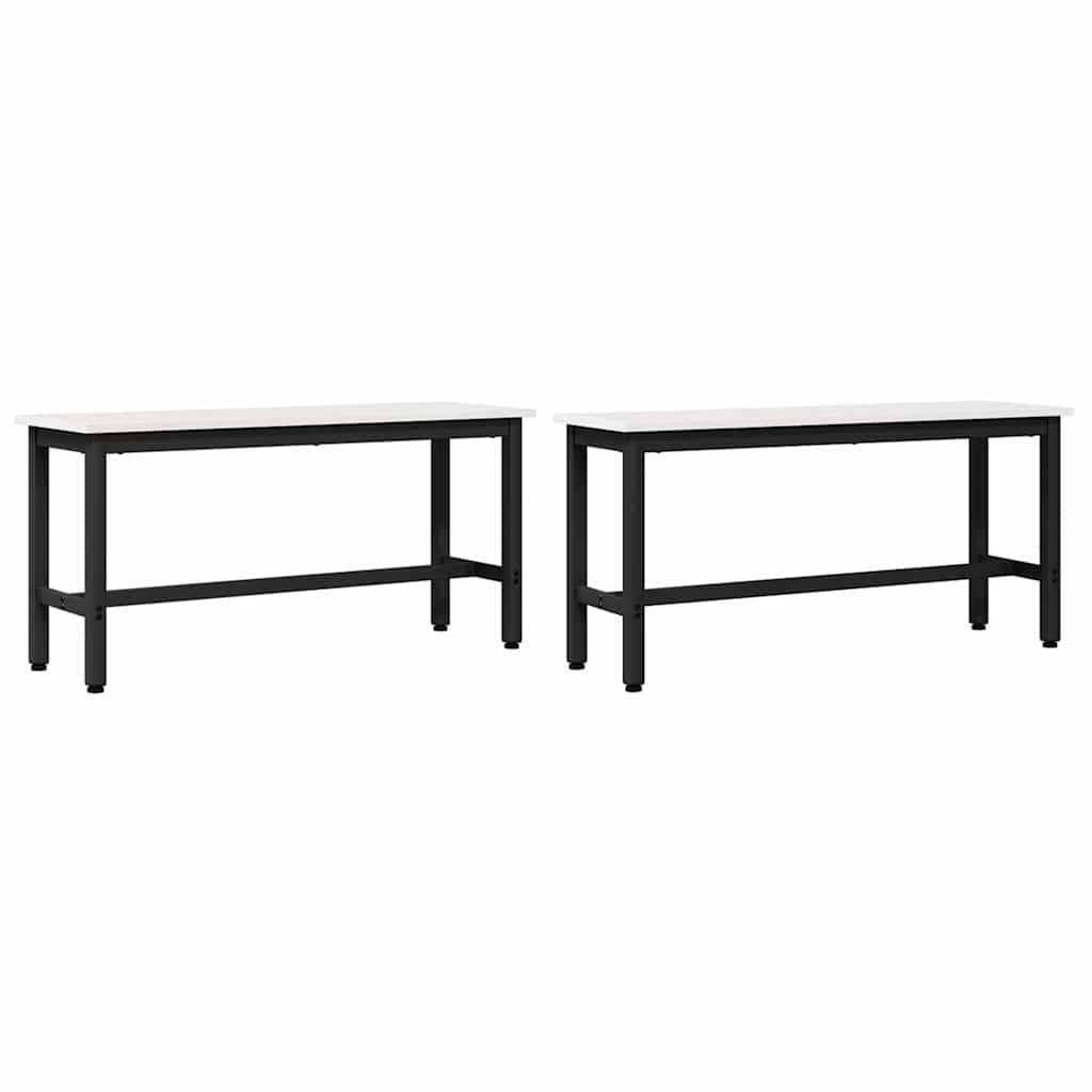 Panchina da pranzo 2 pcs Bianco 100 x 32,5 x 49 cm