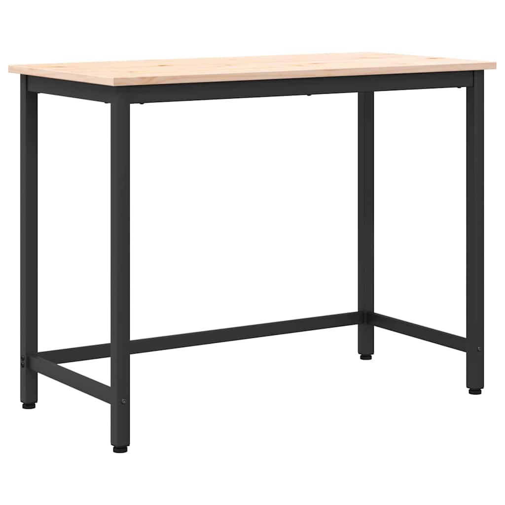 tavolo Naturale 100 x 50 x 77 cm Legno ingegnerizzato e acciaio