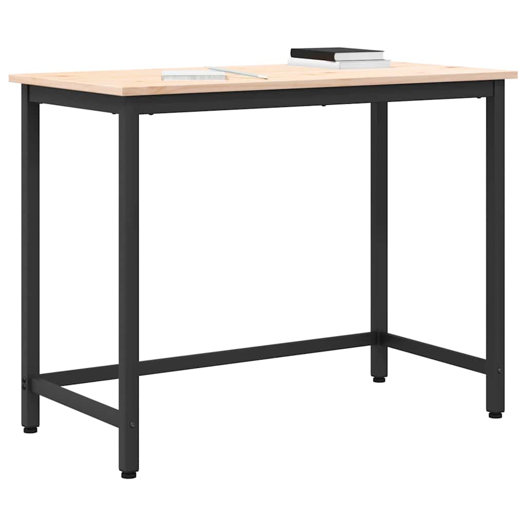 tavolo Naturale 100 x 50 x 77 cm Legno ingegnerizzato e acciaio | homemem39