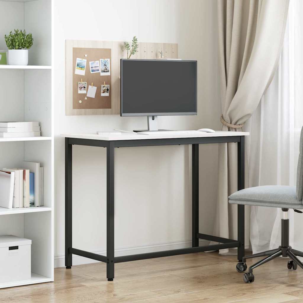 tavolo Bianco 100 x 50 x 77 cm Legno ingegnerizzato e acciaio | homemem39