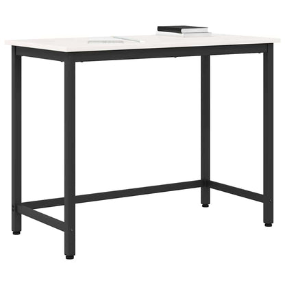 tavolo Bianco 100 x 50 x 77 cm Legno ingegnerizzato e acciaio | homemem39