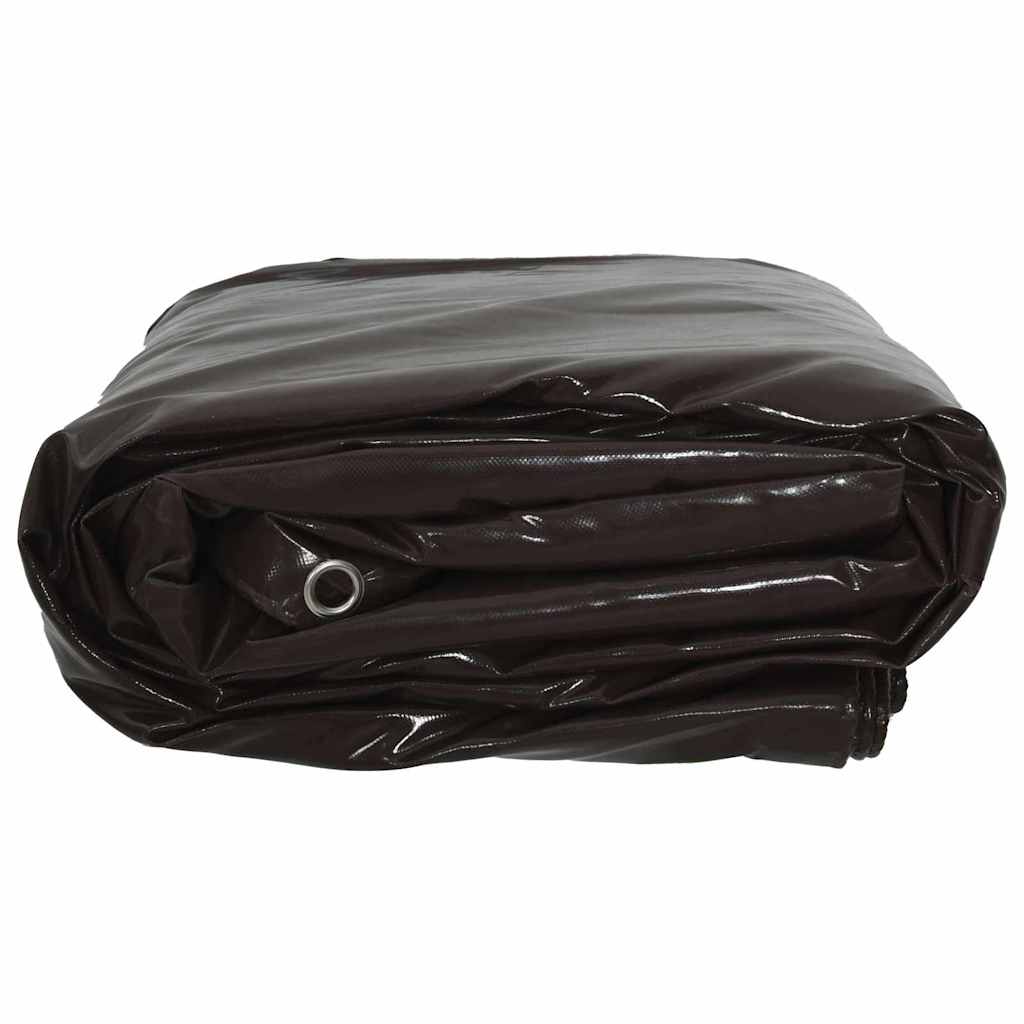 Telo 650g / m² Marrone 6 x 8 m Tela con rivestimento in PVC | homemem39