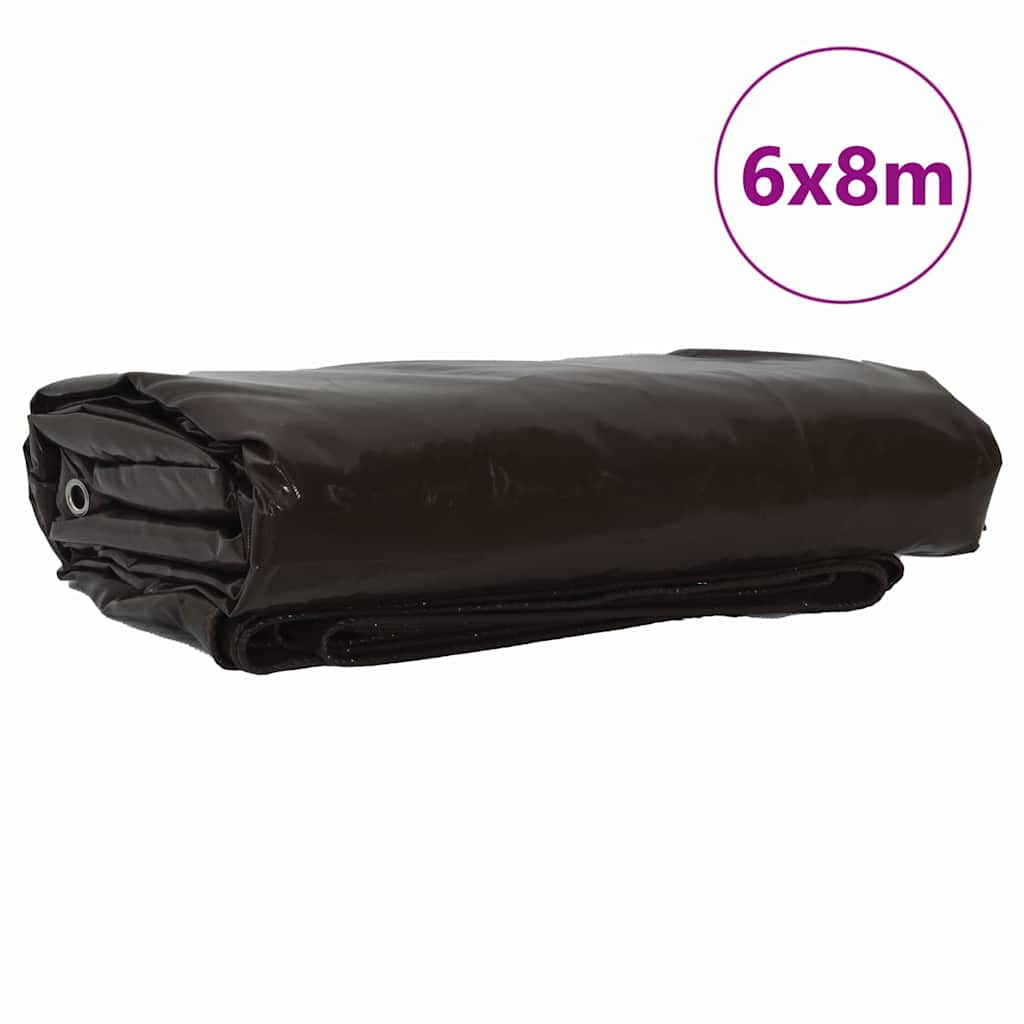 Telo 650g / m² Marrone 6 x 8 m Tela con rivestimento in PVC | homemem39
