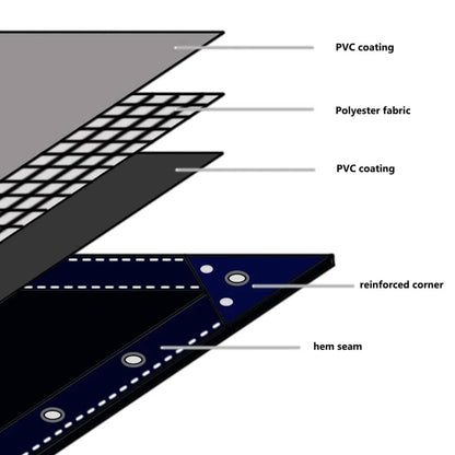 Telo 650g / m² Marrone 1 x 2,5 m Tela con rivestimento in PVC | homemem39
