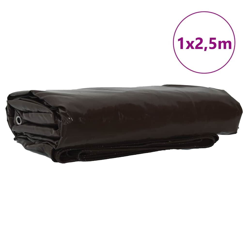 Telo 650g / m² Marrone 1 x 2,5 m Tela con rivestimento in PVC | homemem39