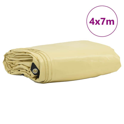 Telo 650g / m² Beige 4 x 7 m Tela con rivestimento in PVC
