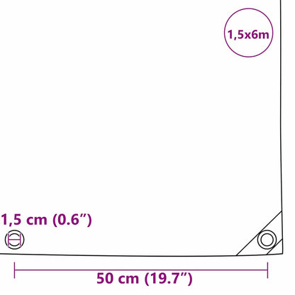 Telo 650g / m² Verde oliva 1,5 x 6 m Tela con rivestimento in PVC