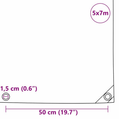 Telo 650g / m² Arancione 5 x 7 m Tela con rivestimento in PVC