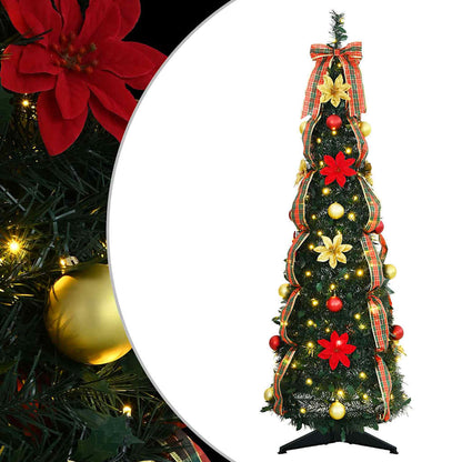 Albero di Natale artificiale con 50 LED Verde 125 cm PVC