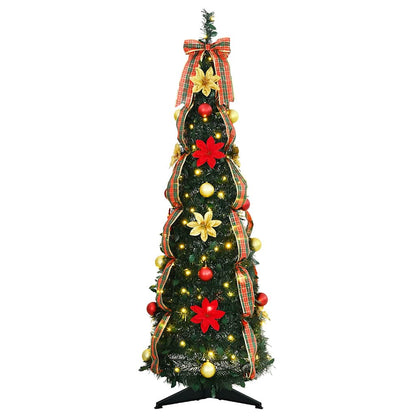 Albero di Natale artificiale con 50 LED Verde 125 cm PVC
