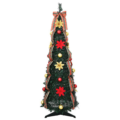 Albero di Natale artificiale con 50 LED Verde 125 cm PVC