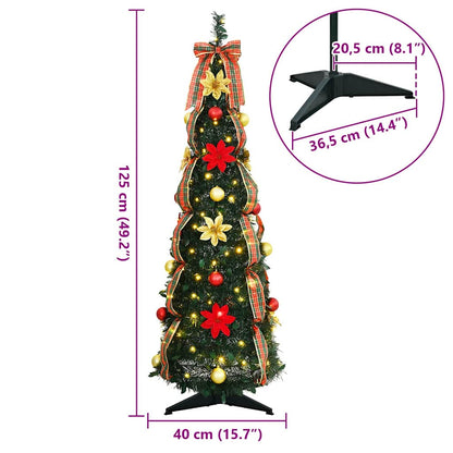 Albero di Natale artificiale con 50 LED Verde 125 cm PVC