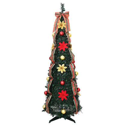 Albero di Natale artificiale con 100 LED Verde 155 cm PVC