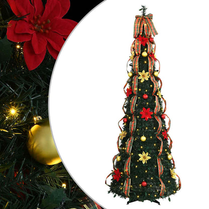 Albero di Natale artificiale con 150 LED Verde 185 cm PVC