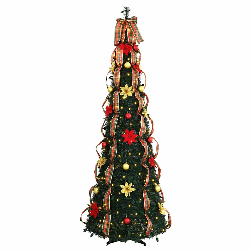 Albero di Natale artificiale con 150 LED Verde 185 cm PVC