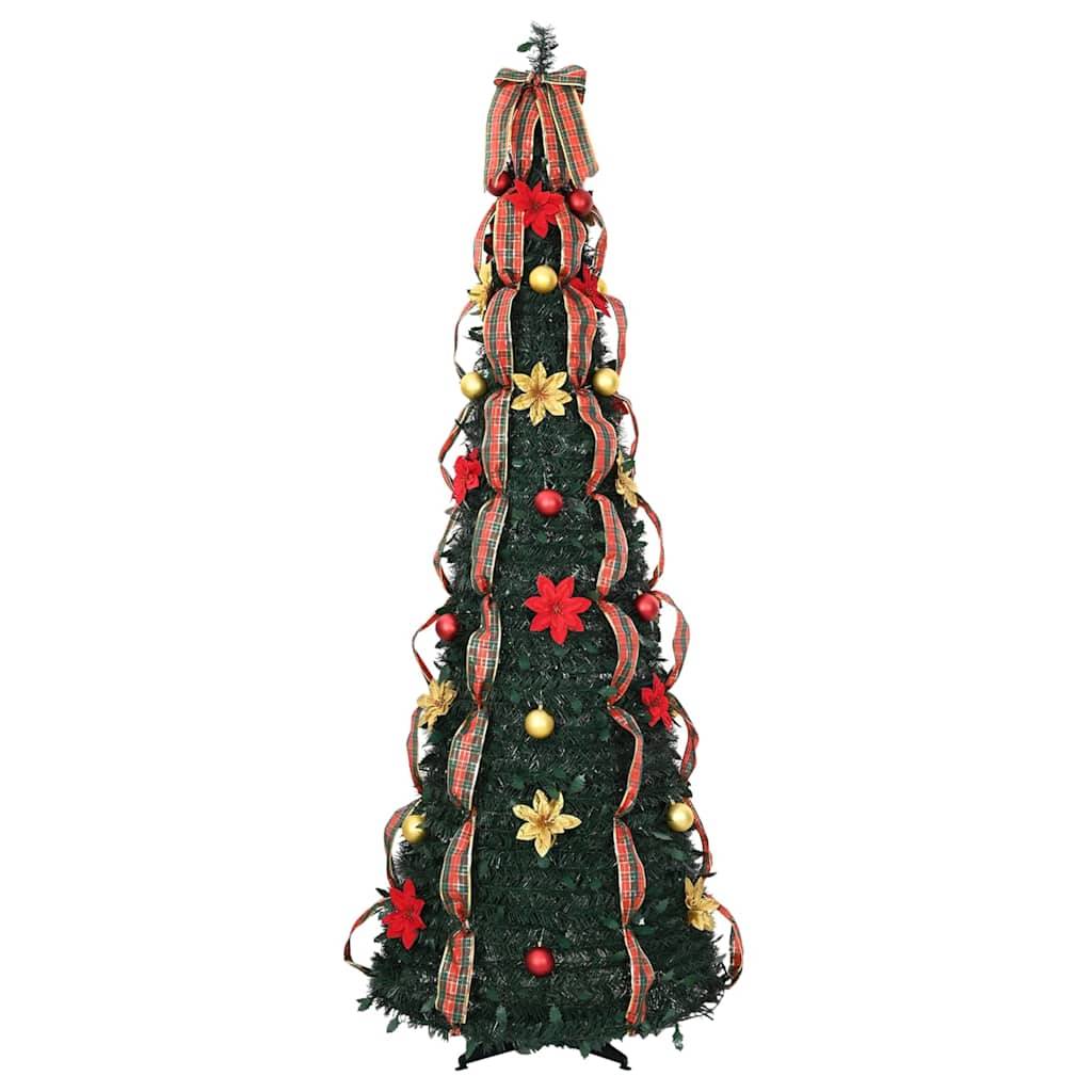 Albero di Natale artificiale con 200 LED Verde 215 cm PVC