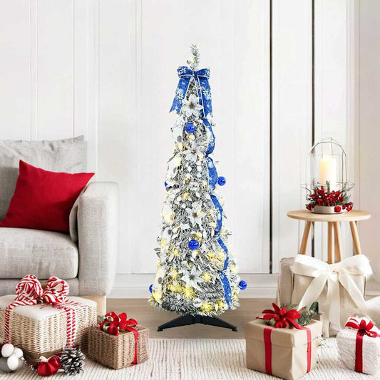 Albero di Natale artificiale con 50 LED Bianco 120 cm PVC