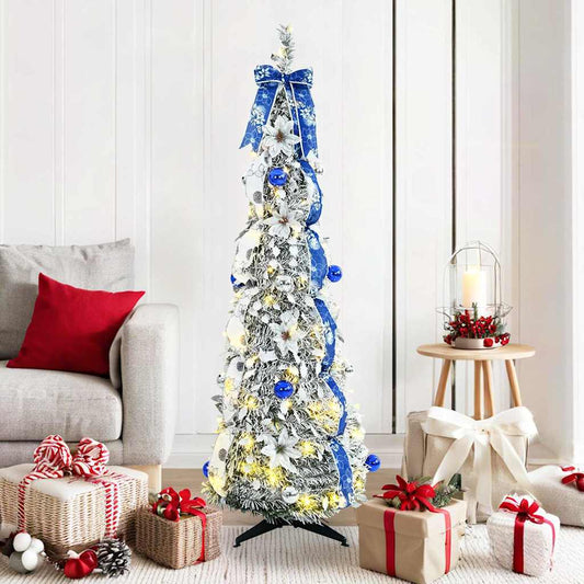 Albero di Natale artificiale con 100 LED Bianco 150 cm PVC