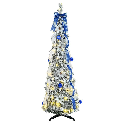 Albero di Natale artificiale con 100 LED Bianco 150 cm PVC