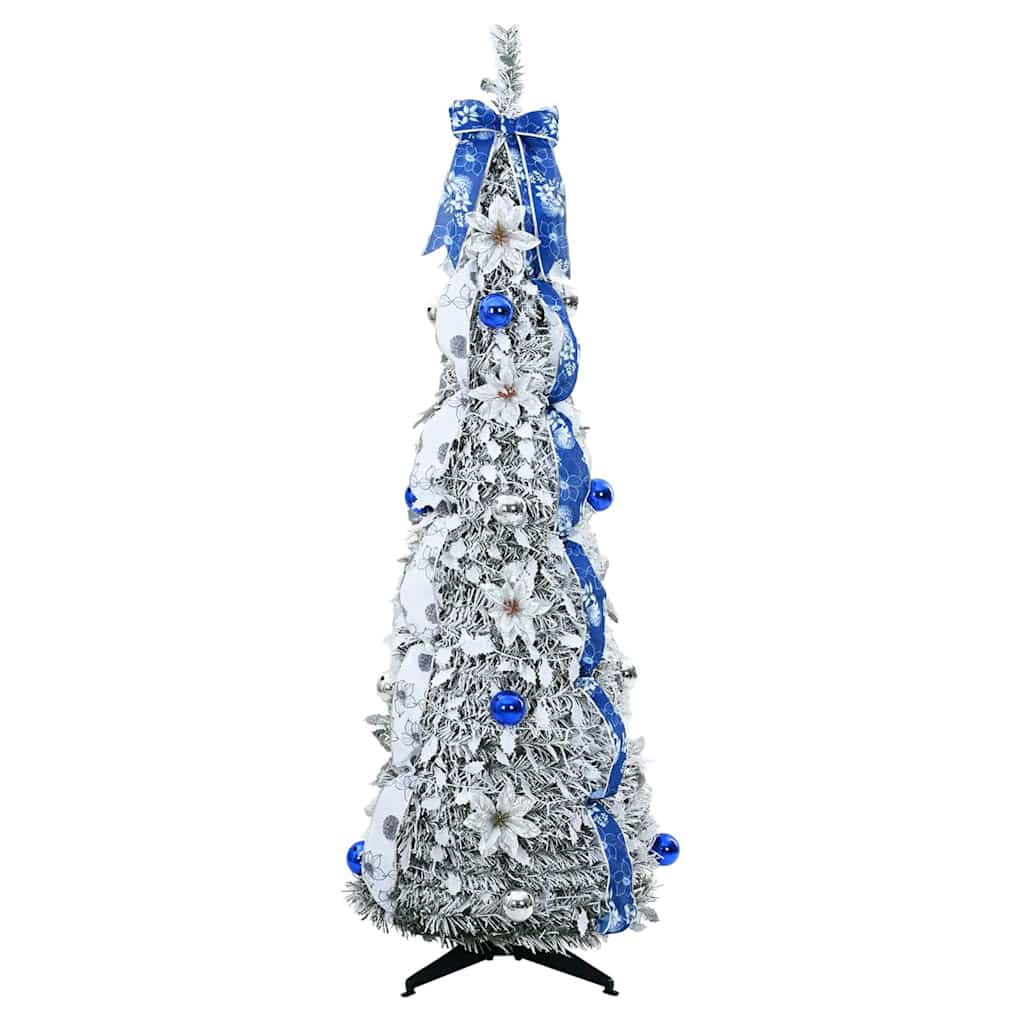 Albero di Natale artificiale con 100 LED Bianco 150 cm PVC