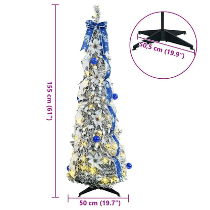 Albero di Natale artificiale con 100 LED Bianco 150 cm PVC