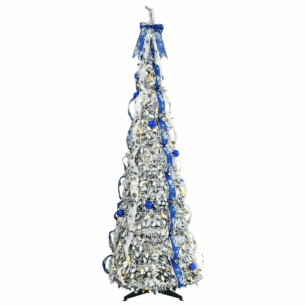 Albero di Natale artificiale con 200 LED Bianco 210 cm PVC