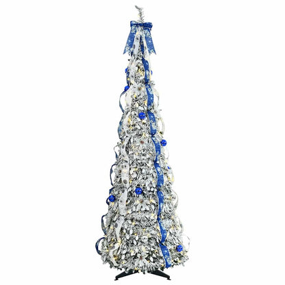 Albero di Natale artificiale con 200 LED Bianco 210 cm PVC