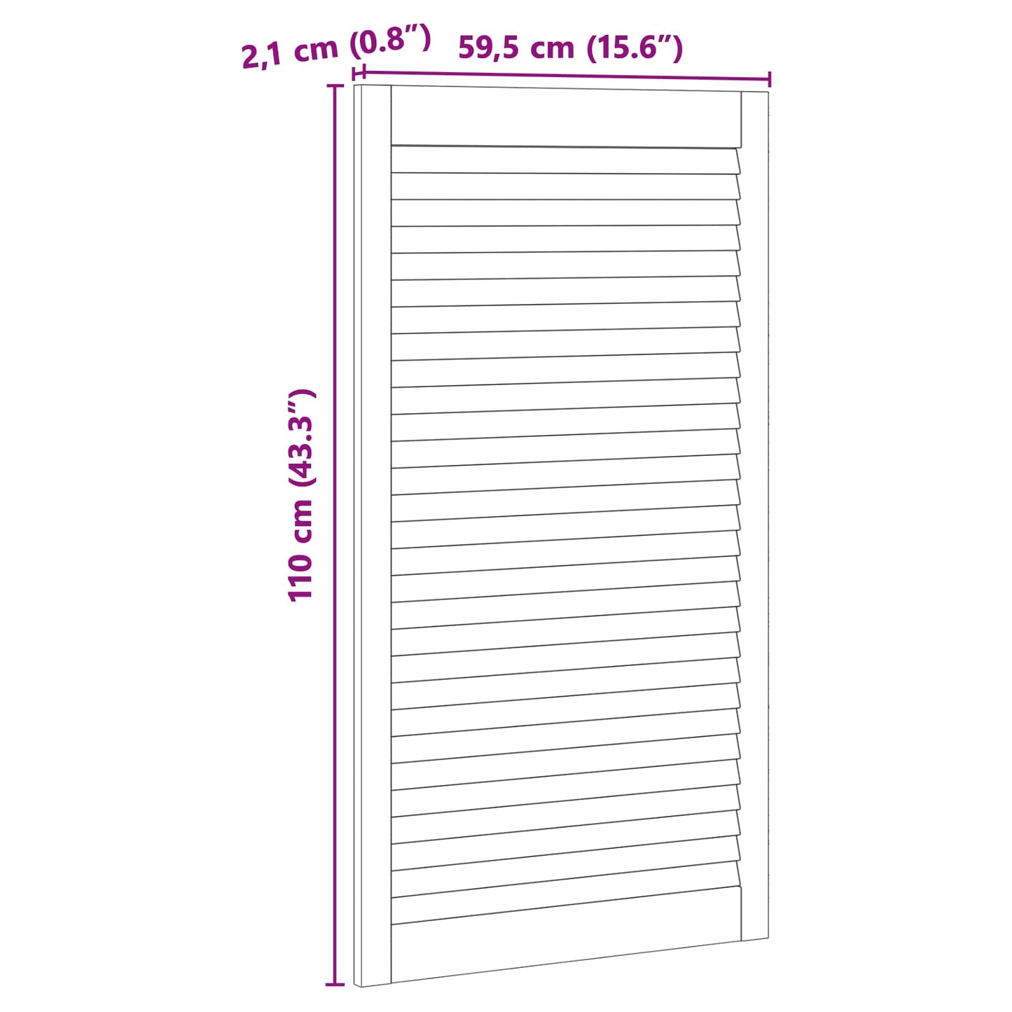 Porta per Armadio con porta 4 pcs Naturale 110 x 2,1 x 59,5 cm