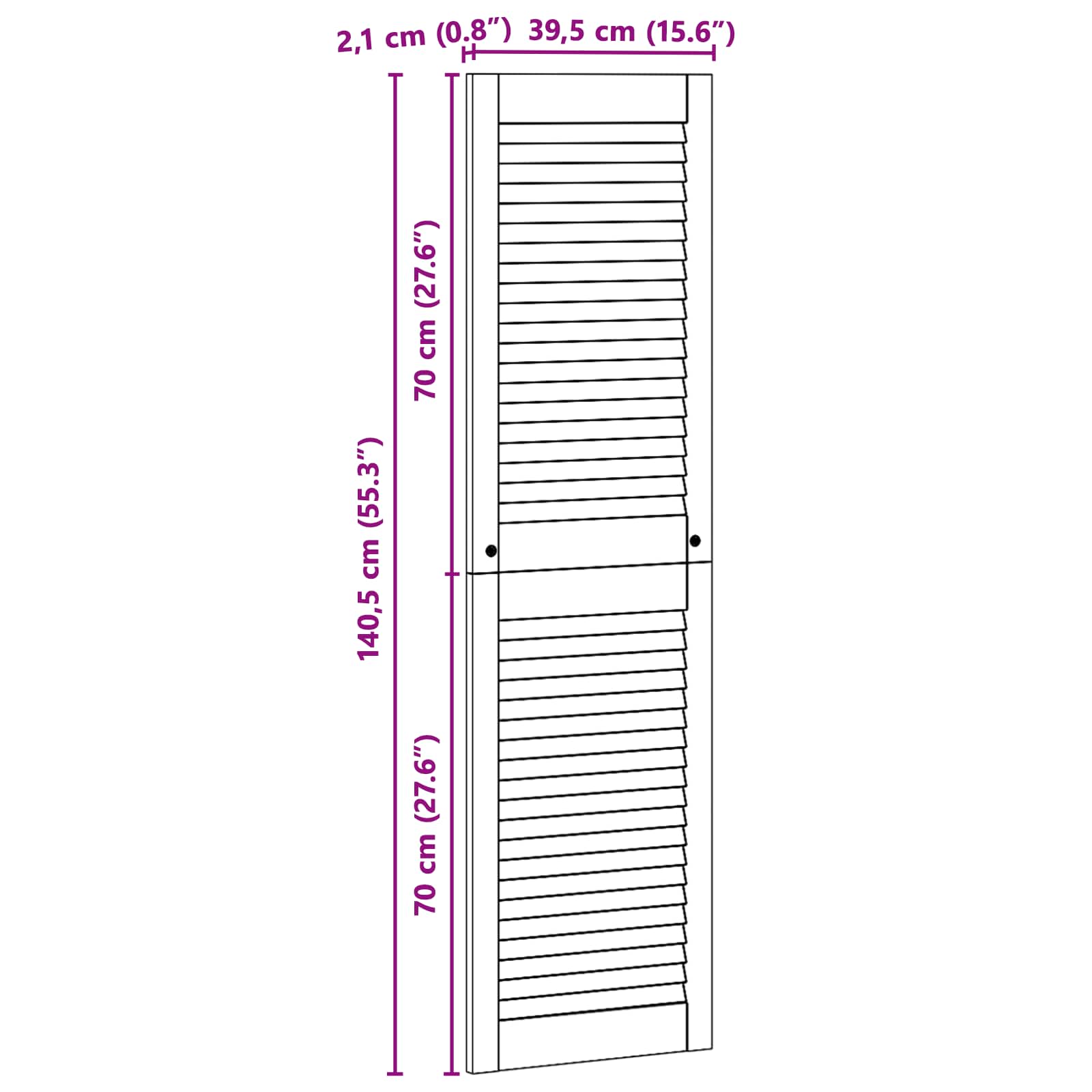Porta per Armadio 4 pcs Naturale 140,5 x 2,1 x 39,5 cm | homemem39
