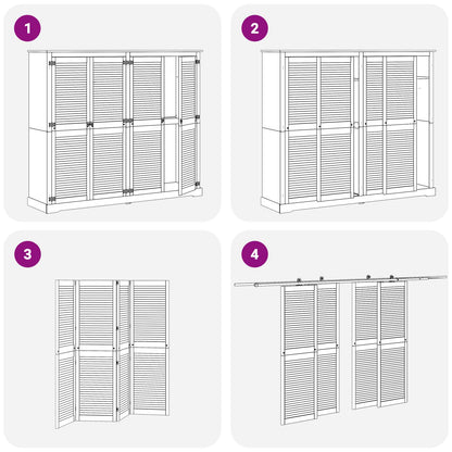 Porta per Armadio con porta 4 pcs Naturale 170 x 2,1 x 39,5 cm | homemem39